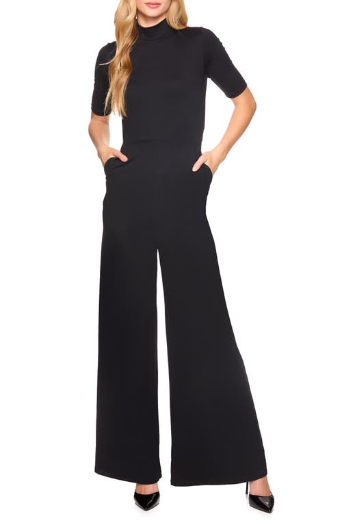 Susana Monaco Mock Neck Wide Leg Jumpsuit in Black 