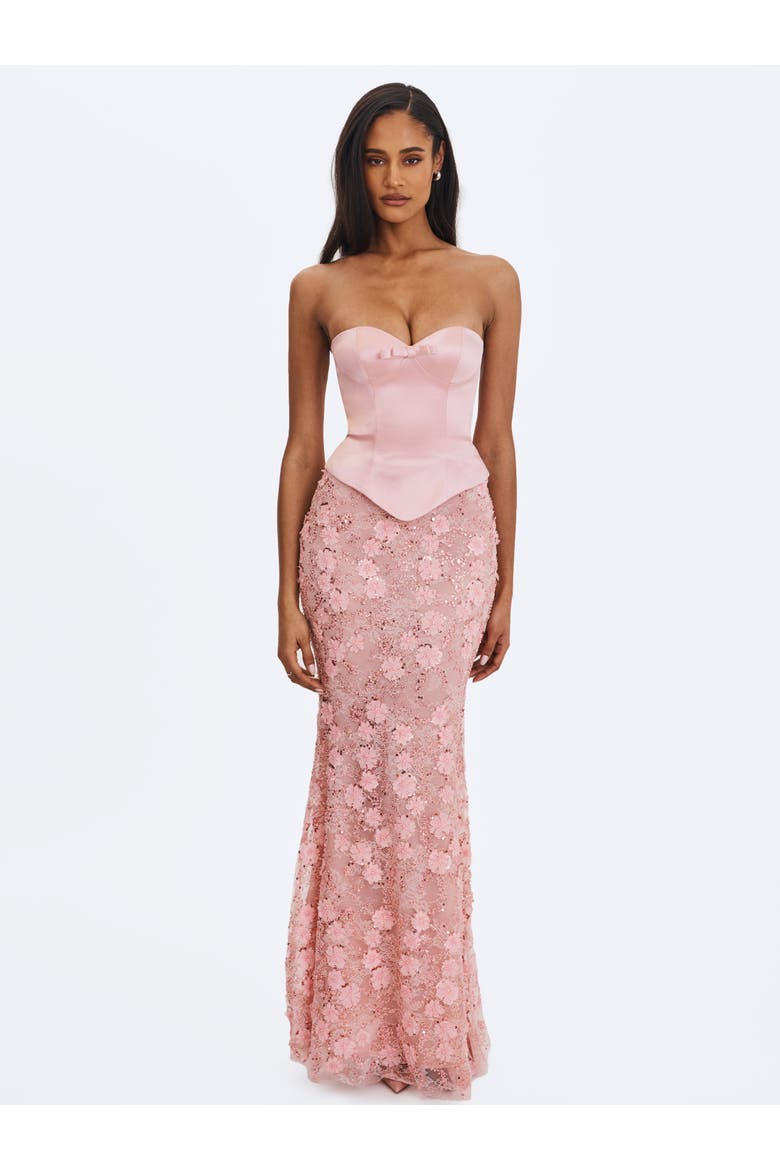 Uliya Strapless Mermaid Peplum Maxi Dress, Alternate, color, Rose Pink