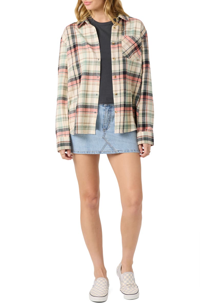 O'Neill Logan Brushed Flannel Button-Up Shirt, Alternate, color, 
