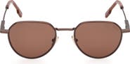 ZEGNA 54mm Round Sunglasses