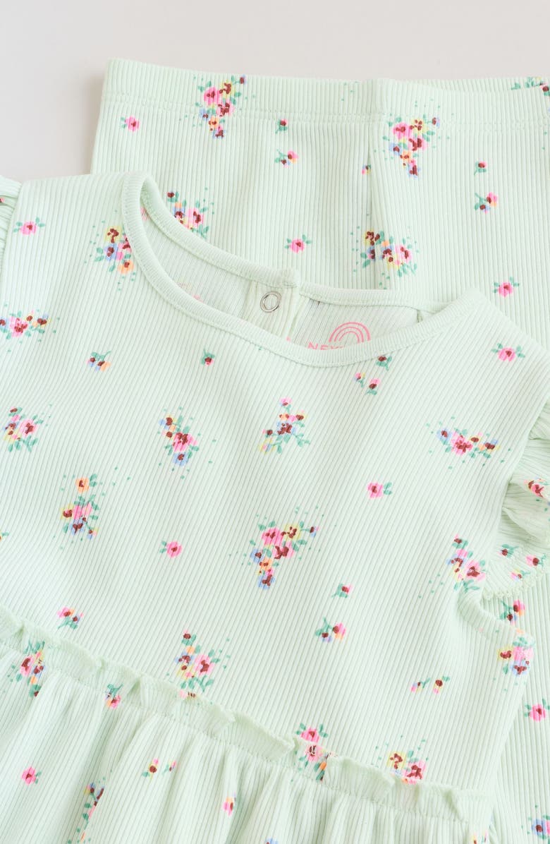 NEXT Ditsy Floral Top & Leggings Set, Alternate, color, Green