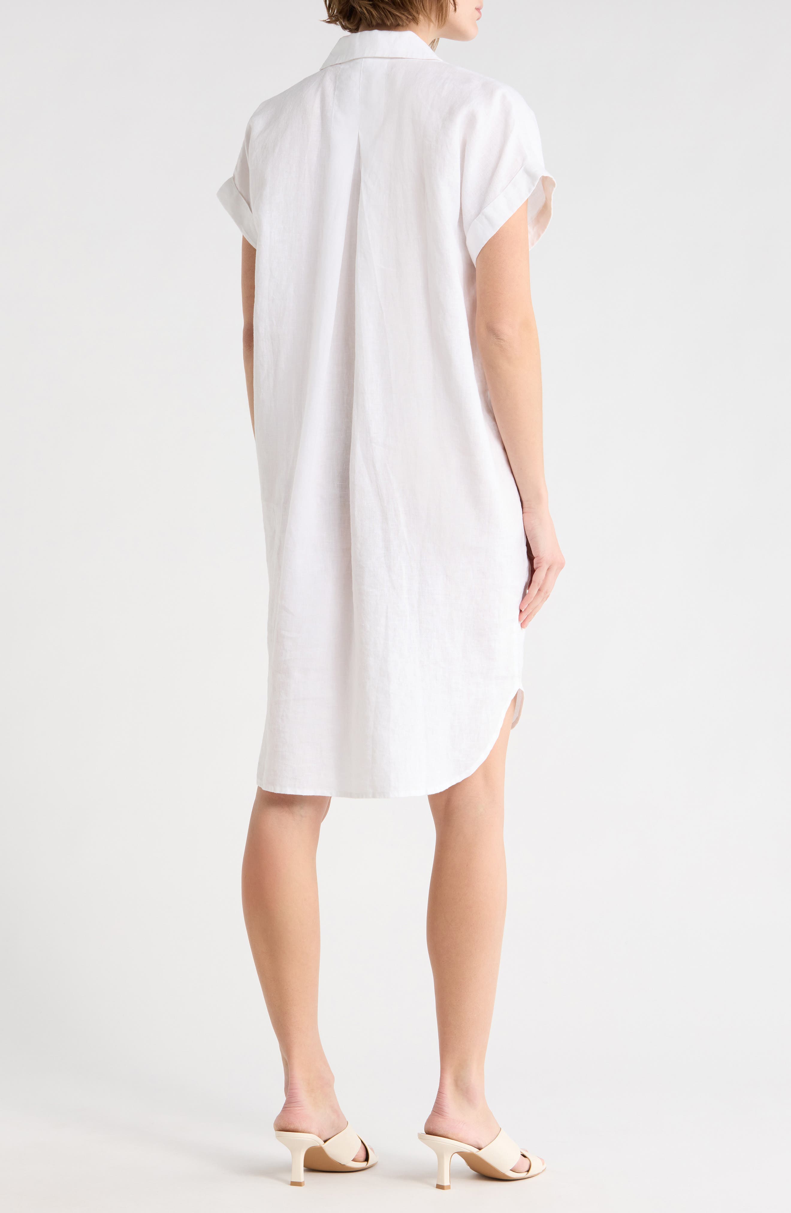 Cuff Sleeve Organic Linen Shift Dress - image 4
