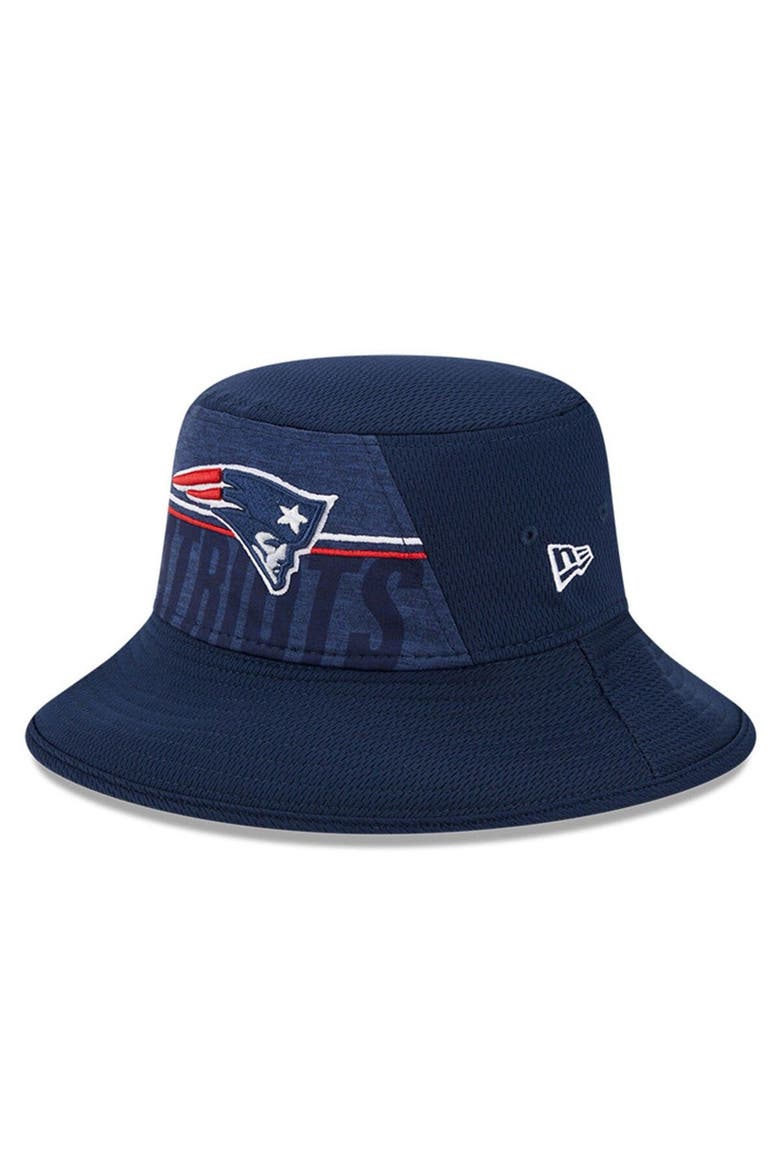Men's New Era  Navy New England Patriots 2023 NFL Training Camp Stretch Bucket Hat, Main, color, Navy