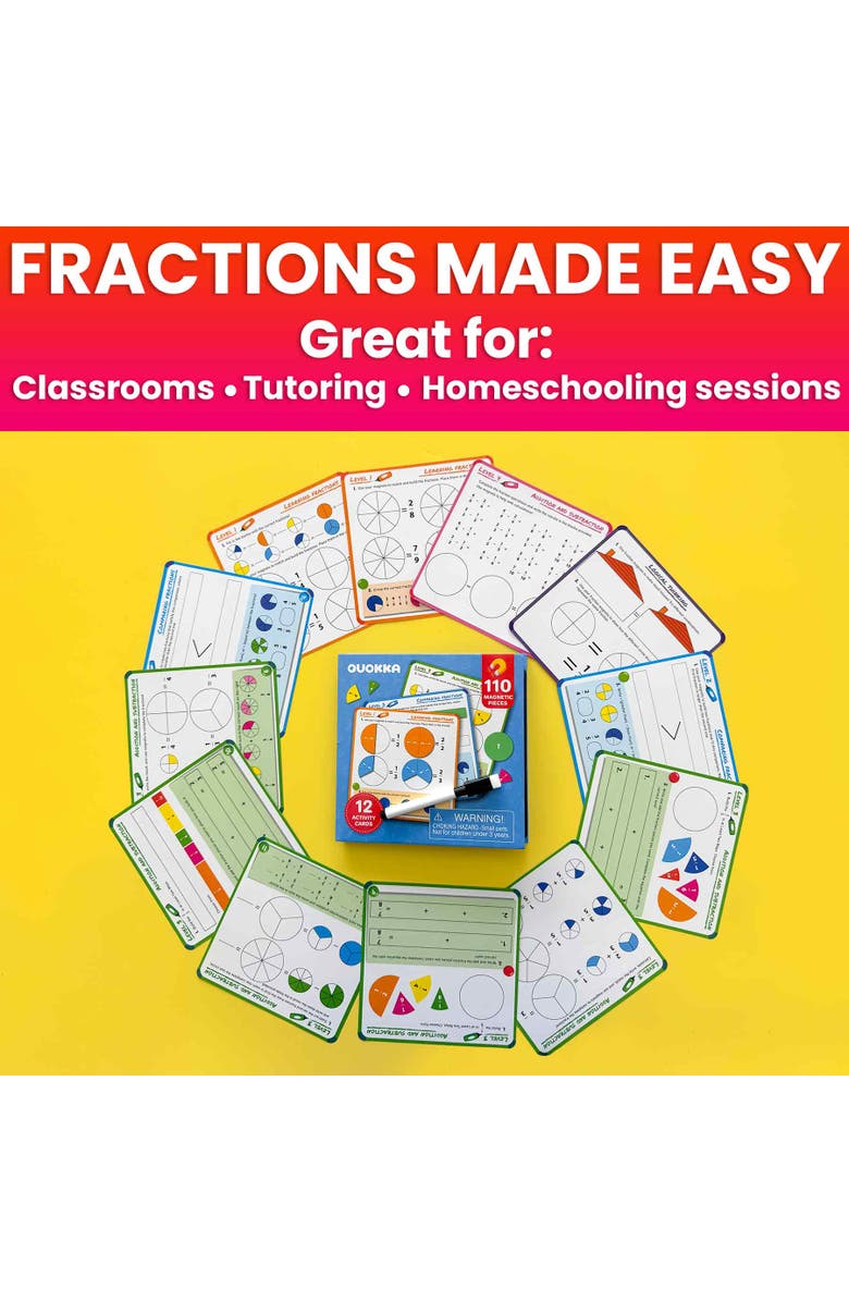 Quokka Magnetic Travel Puzzle Set - Animal, Space, Princess, and Math Puzzles for Kids, Alternate, color, Fraction Learning