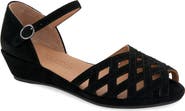 Gentle Souls Loren Ankle Strap Peep Toe Wedge Sandal