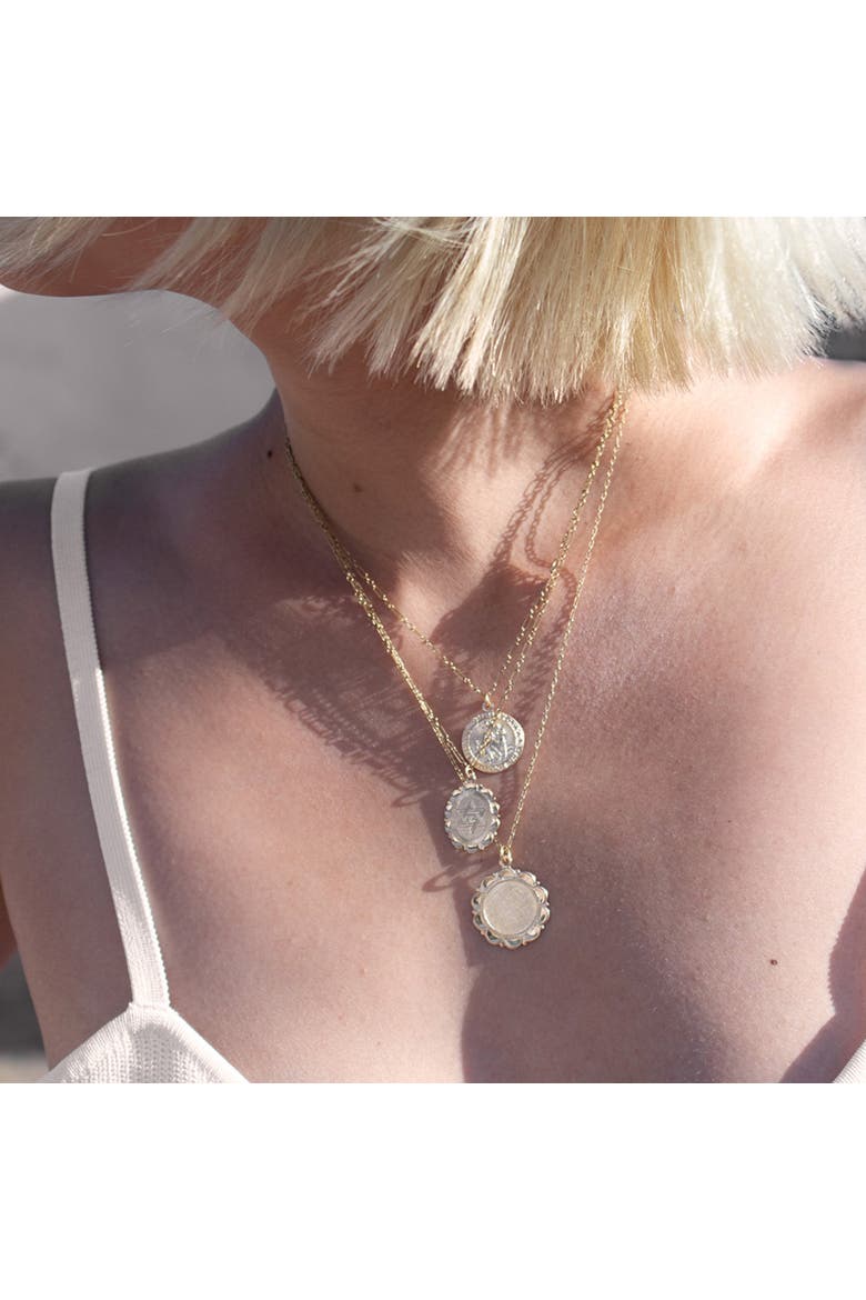 Minimal Flower Chain Necklace, Alternate, color, Gold
