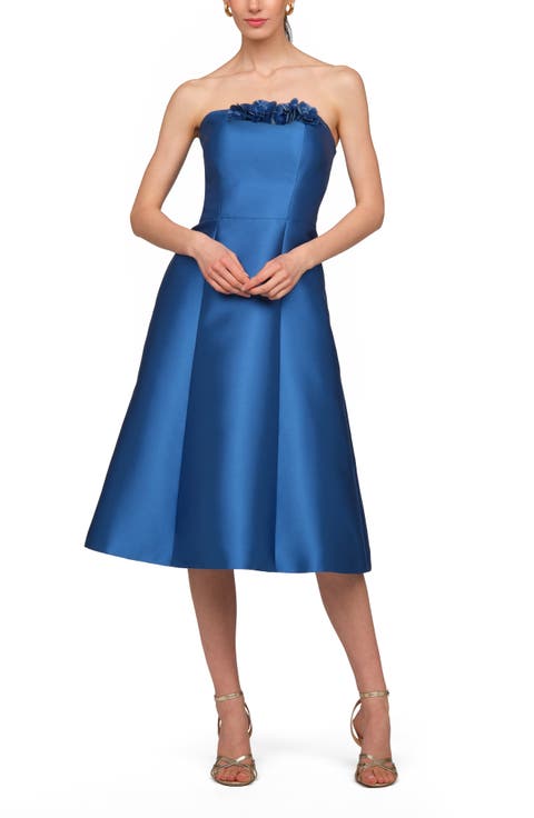 Livia Strapless Satin Cocktail Dress