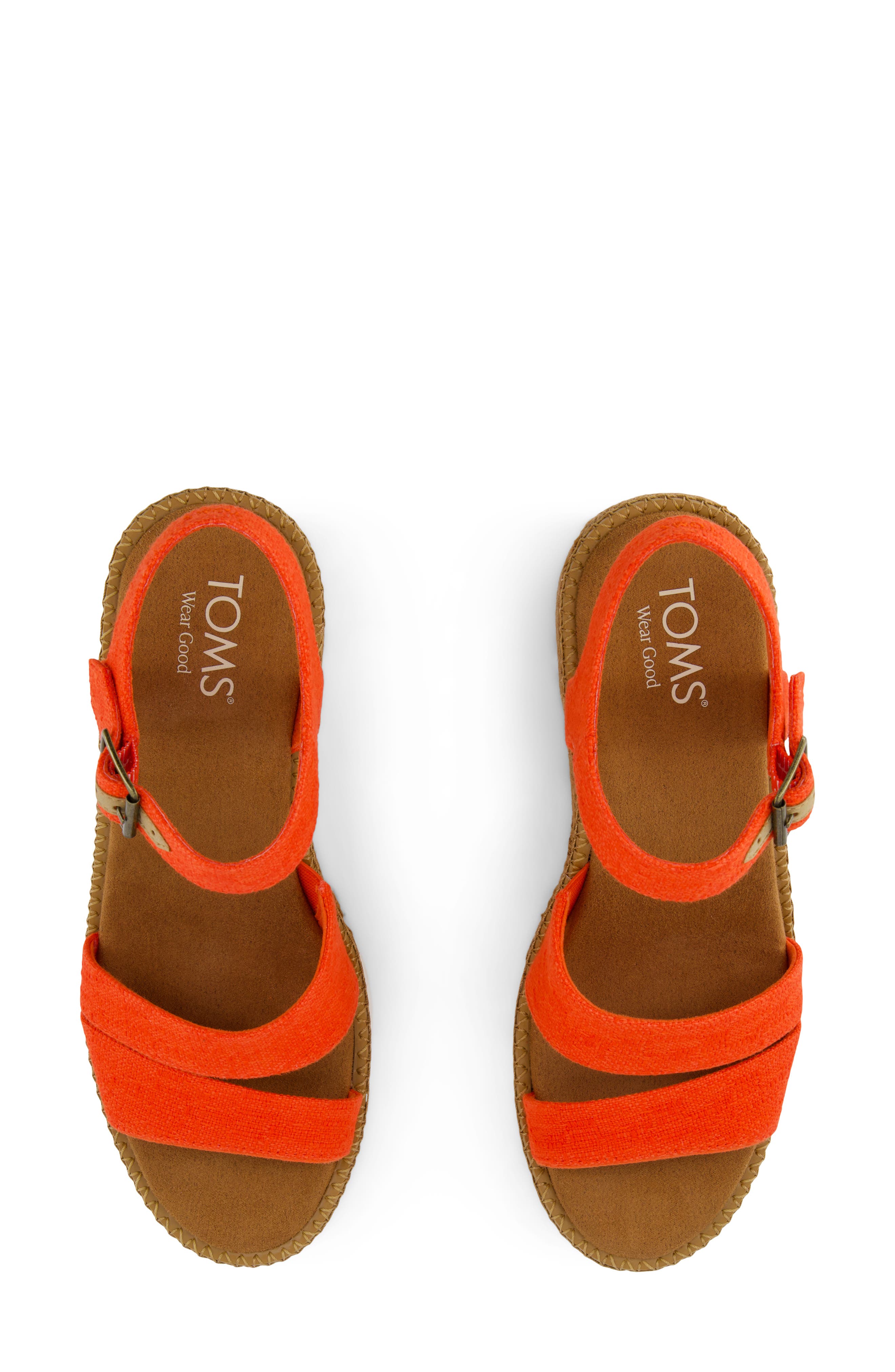 Darya Platform Wedge Sandal, Alternate, color, RED
