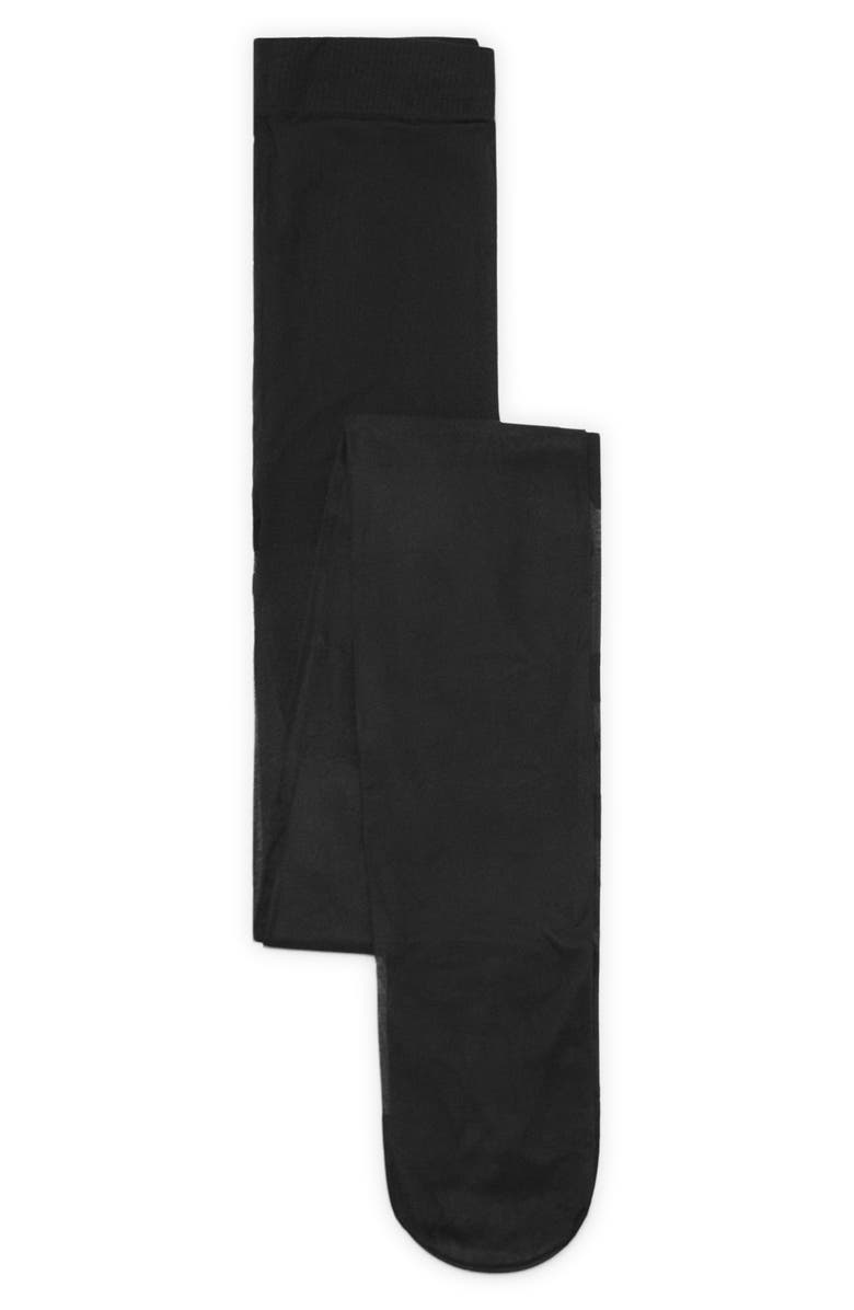 MANGO x Kaia Gerber Bow Tights, Alternate, color, Black