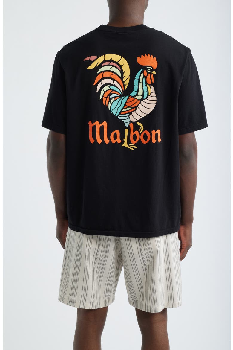 Bermuda Rooster Cotton Graphic T-Shirt, Alternate, color, BLACK