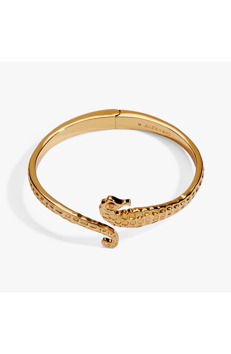 Alex and Ani Seahorse Bypass Cuff, Alternate, color, Gold