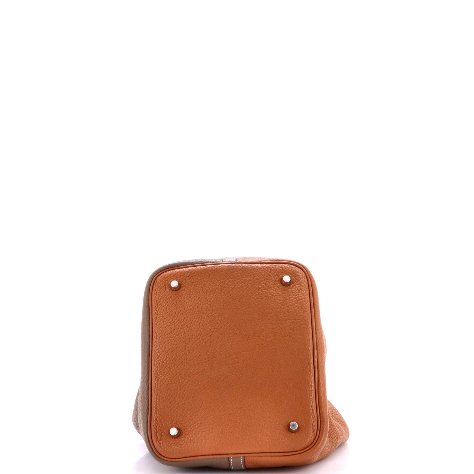 Pre-Owned Hermes Picotin Lock Bag Bicolor Clemence MM, Alternate, color, Bicolor - Etoupe/Gold