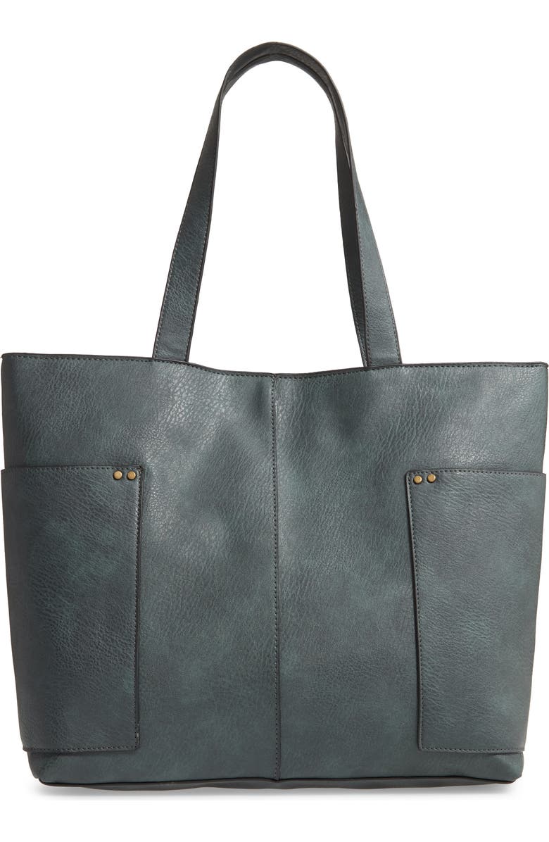 BP. Studded Faux Leather Tote, Main, color,