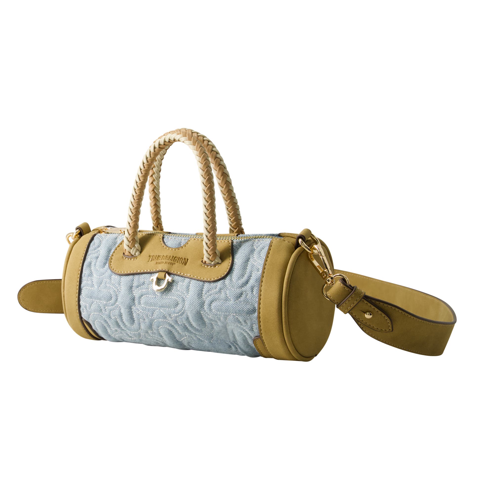 True Religion Quilted Horseshoe Mini Duffel Crossbody Bag, Alternate, color, Denim