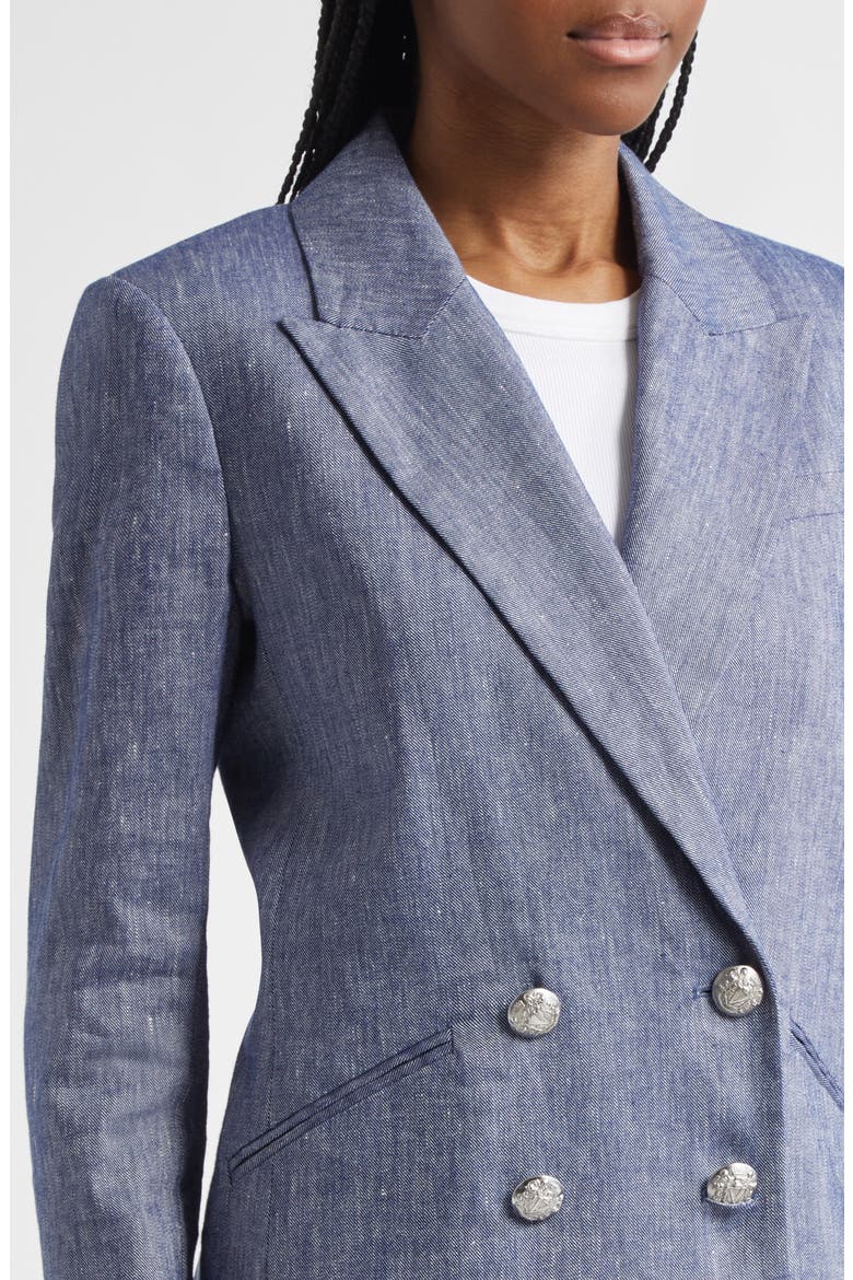 Dale Linen Blend Dickey Jacket, Alternate, color, BLUE MELANGE