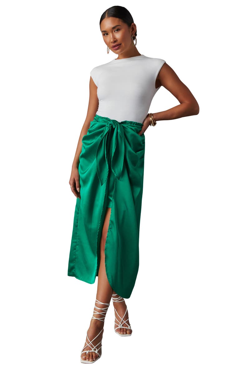 VICI Collection Tea Time Satin Midi Skirt, Alternate, color, 