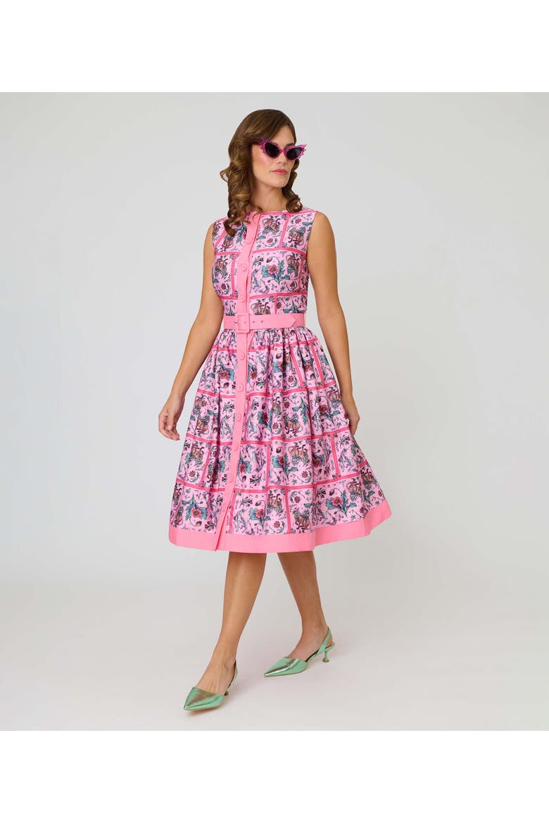 Sleeveless Button Swing Dress, Main, color, Pink Floral Print
