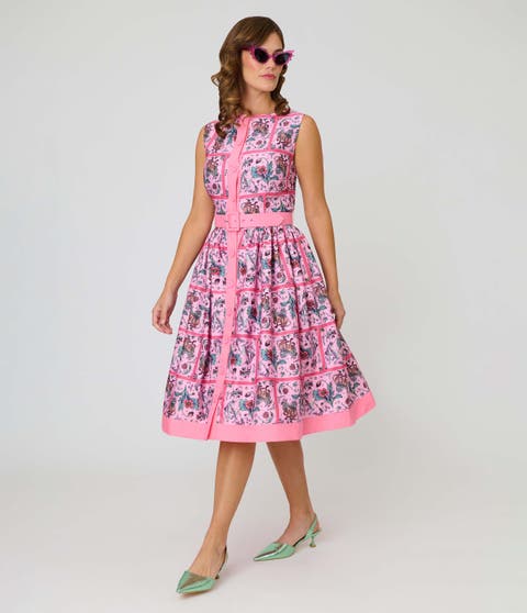 Sleeveless Button Swing Dress
