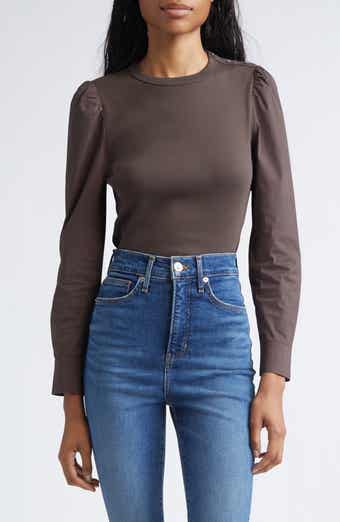 Fersia Mixed Media Long Sleeve Top