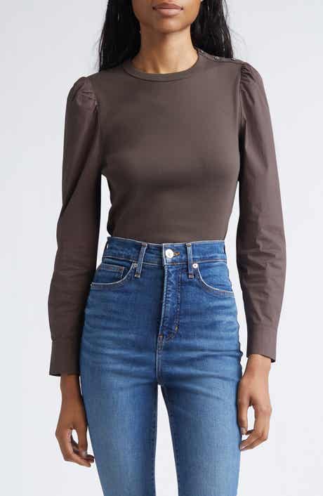 Fersia Mixed Media Long Sleeve Top