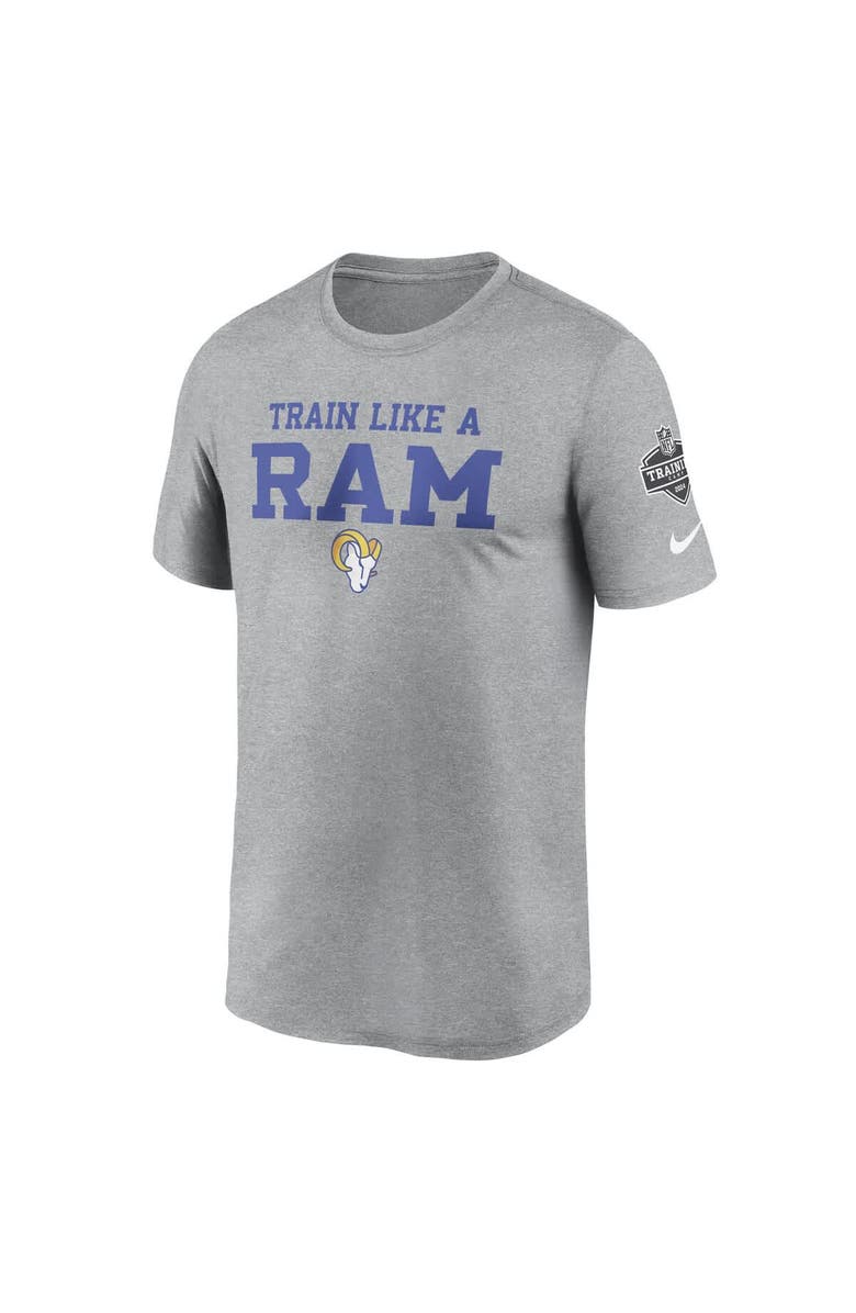 Nike Men's Nike Heather Gray Los Angeles Rams 2024 NFL Training Camp Legend Performance T-Shirt, Alternate, color,