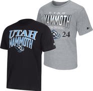 STARTER Men's Starter Black/Heather Gray Utah Mammoth Two-Pack T-Shirt Set
