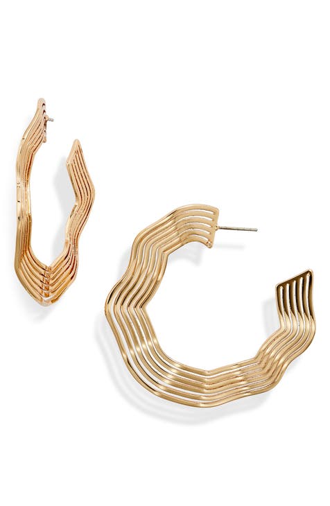 Wavy Coil Hoop Earrings