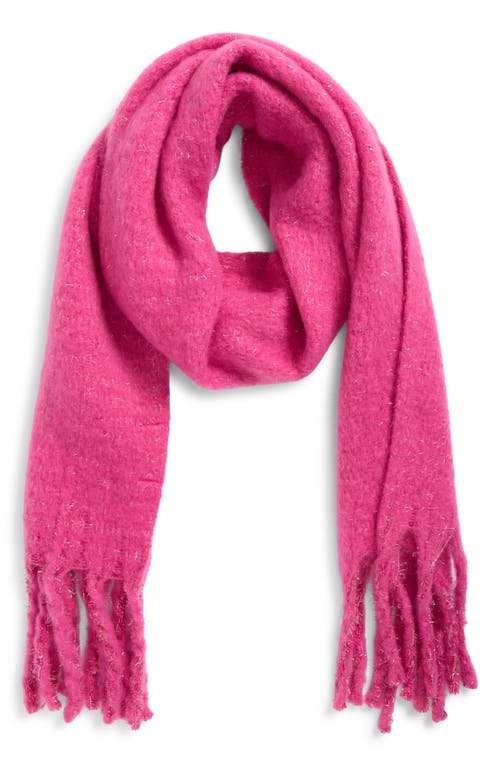 Treasure & Bond Cozy Sparkle Fringe Scarf In Pink