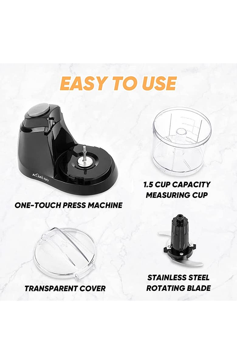 AEMEGO Mini Food Processor 1.5 Cup Meat &Vegetable Electric Food Chopper, Alternate, color, Black