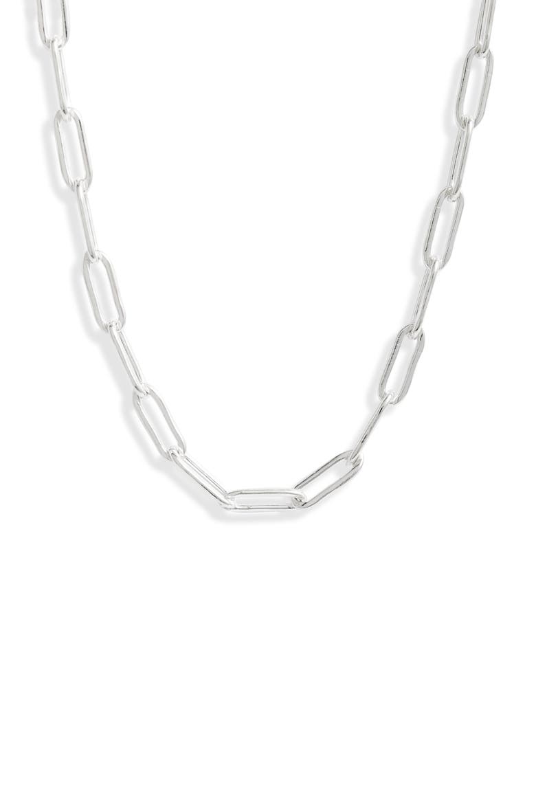 Noir East Extra Long Link Choker, Alternate, color, SILVER