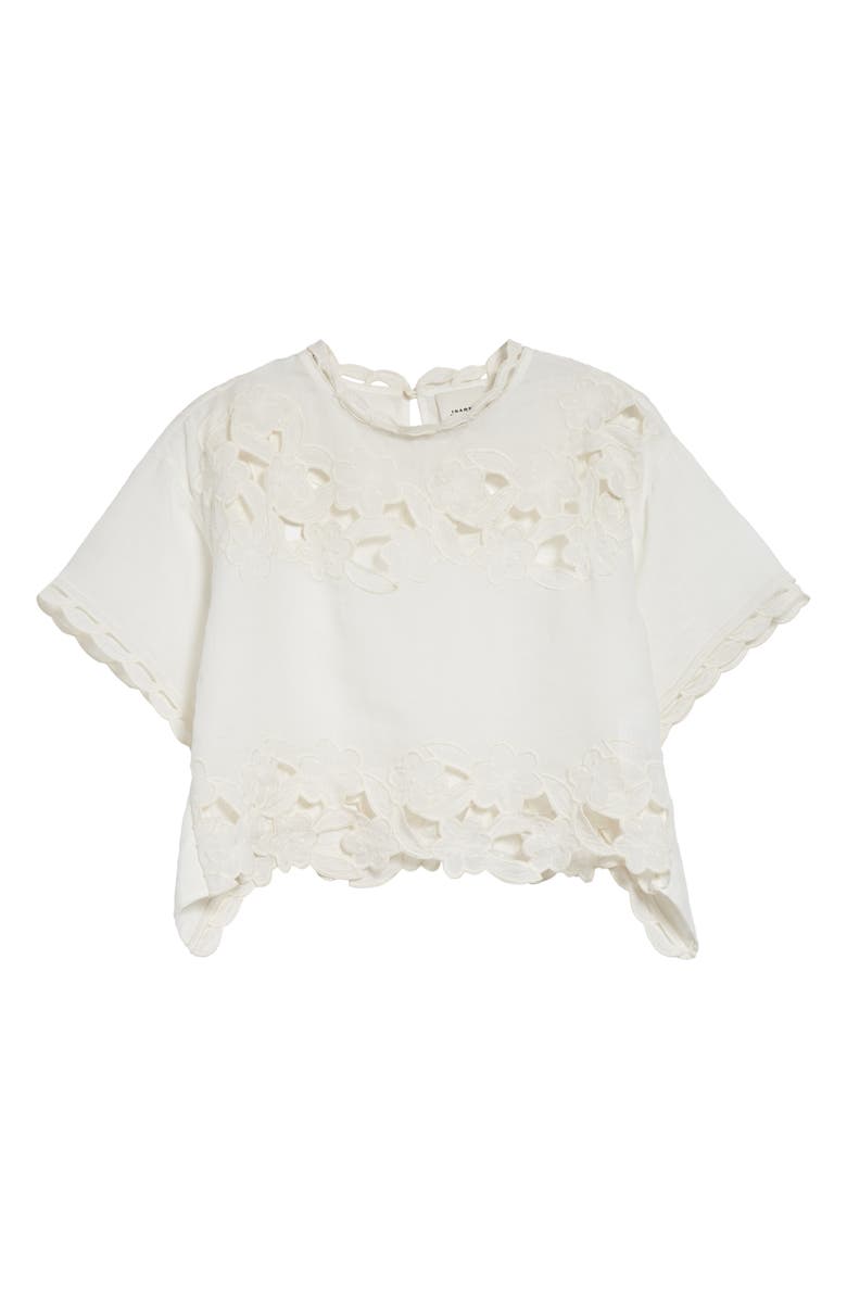 Isabel Marant Relda Crop Eyelet Top, Alternate, color, White