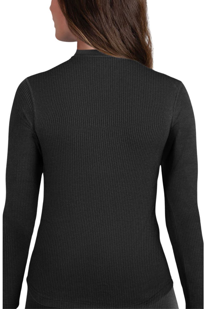 Women's Therma Rib Long Sleeve Thermal Crew, Alternate, color, Black