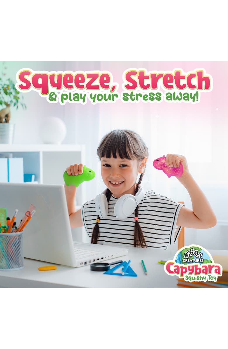 Power Your Fun Fun 2-Pack Capybara Squeeze Balls, Alternate, color, Green, Pink