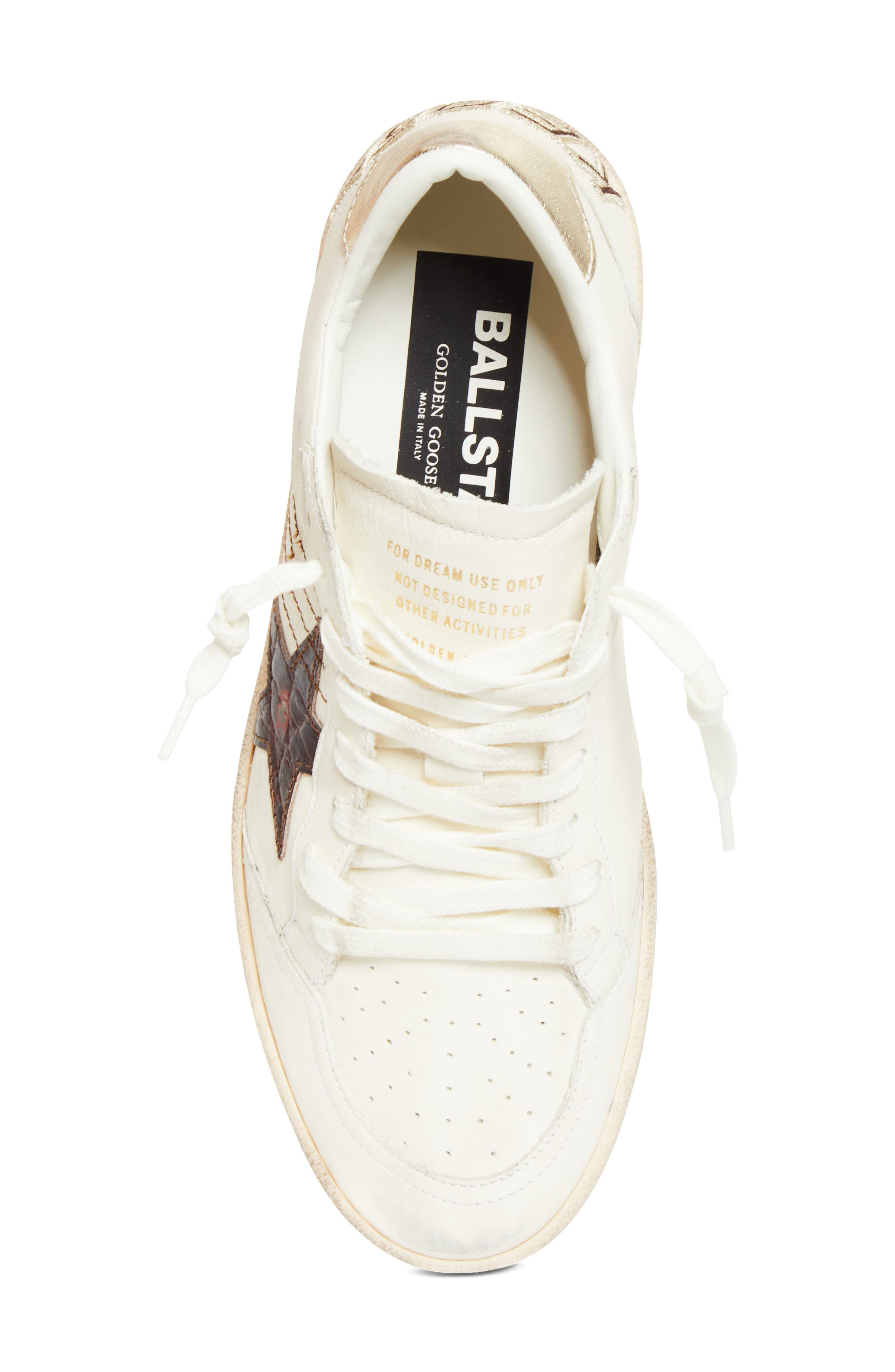 Golden Goose Ball Star Low Top Sneaker, Alternate, color, White/ Bordeaux/ Gold