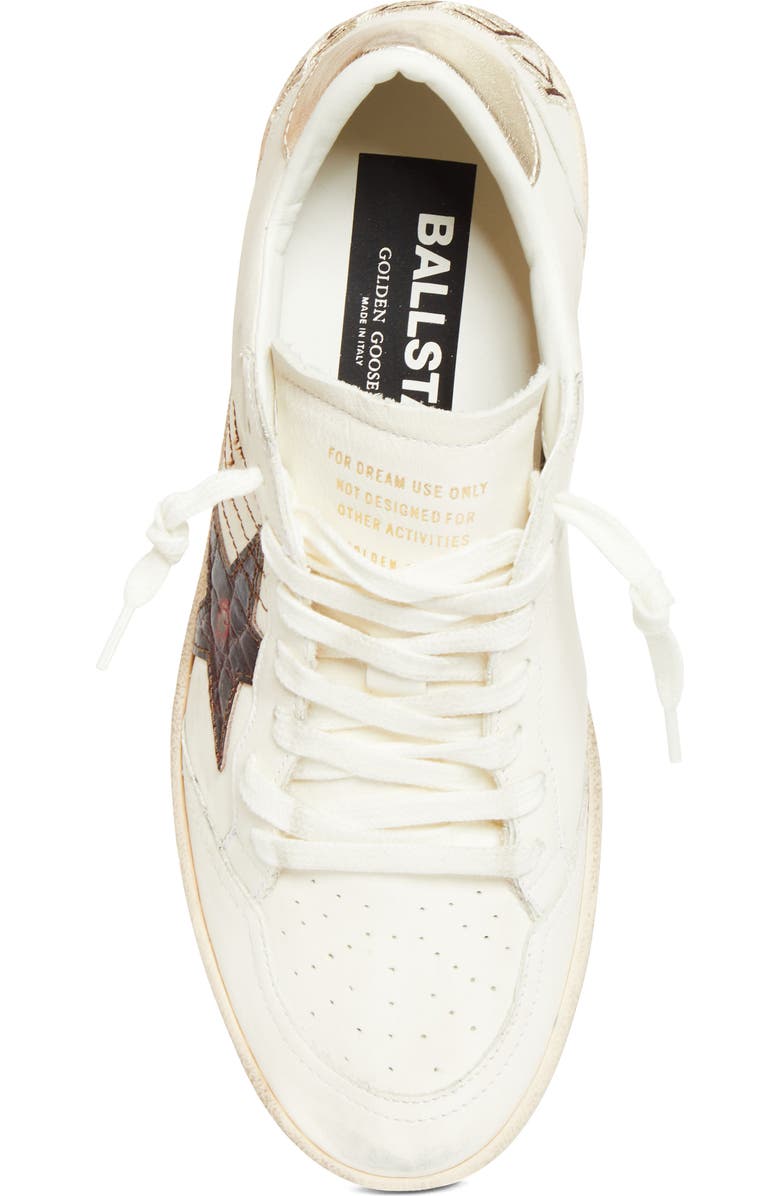 Golden Goose Ball Star Low Top Sneaker, Alternate, color, White/ Bordeaux/ Gold