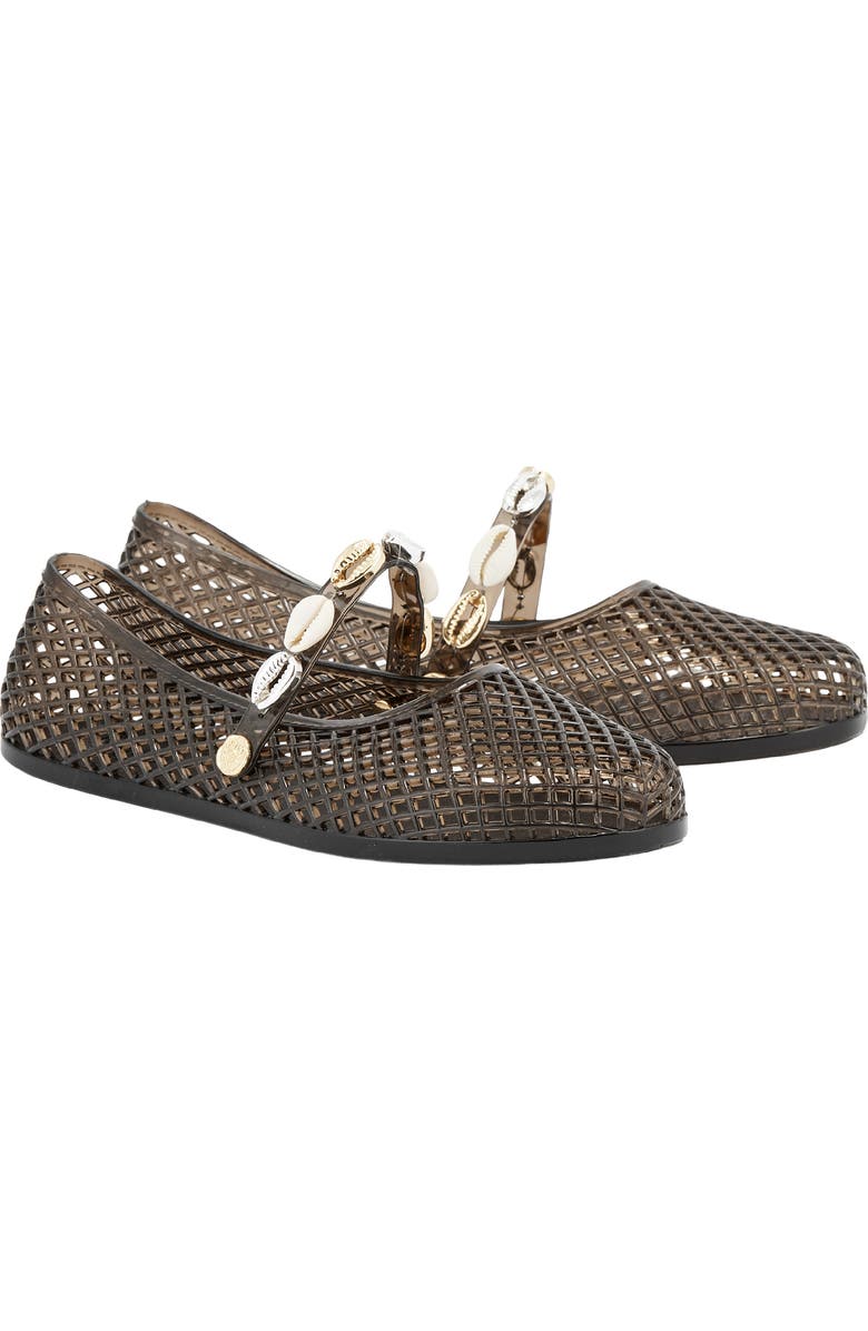 Ancient Greek Sandals Iro Shells Jelly Flat, Main, color, Black