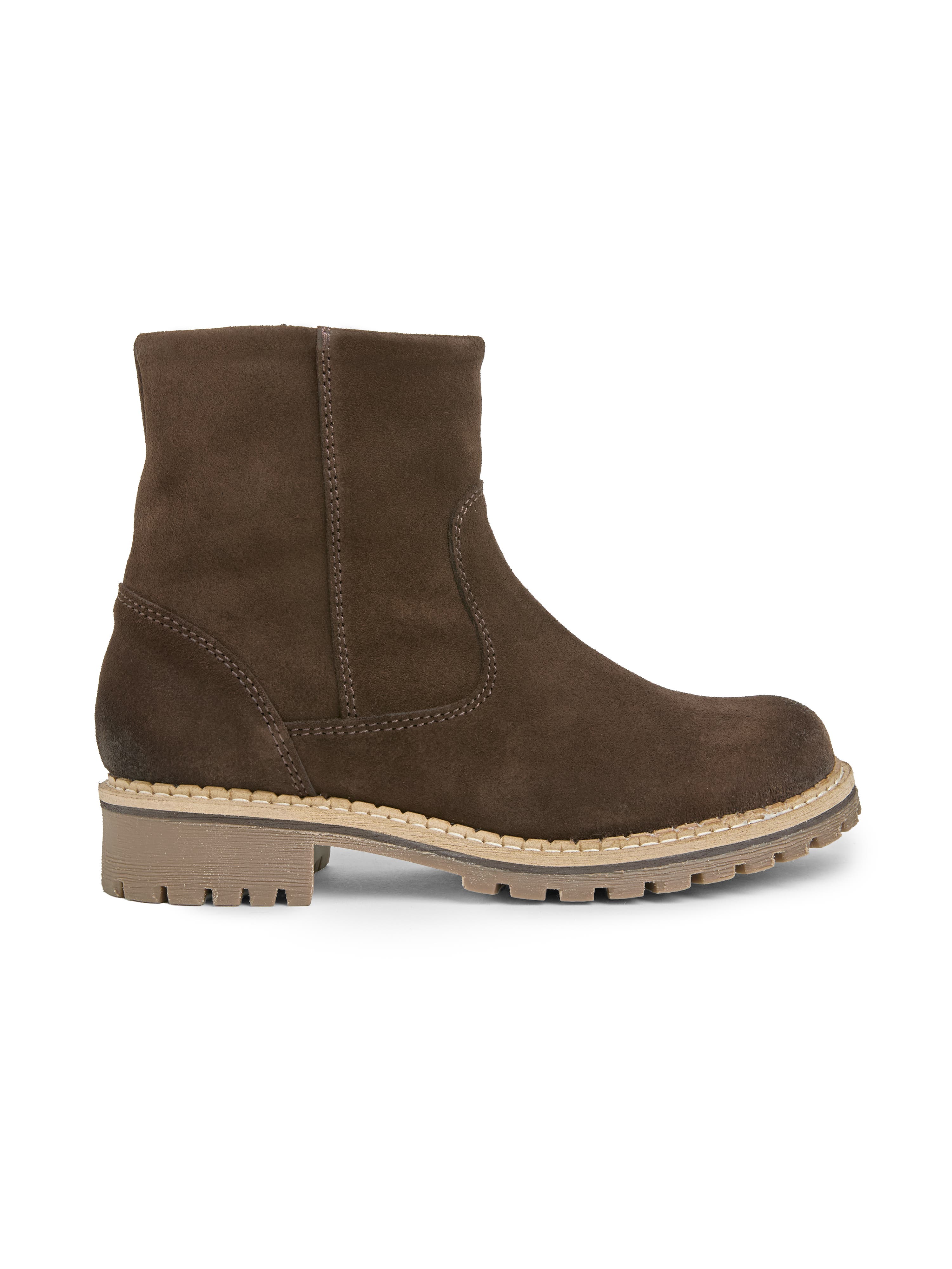 Waterproof Suede Ankle Boot, Main, color, Chocolate
