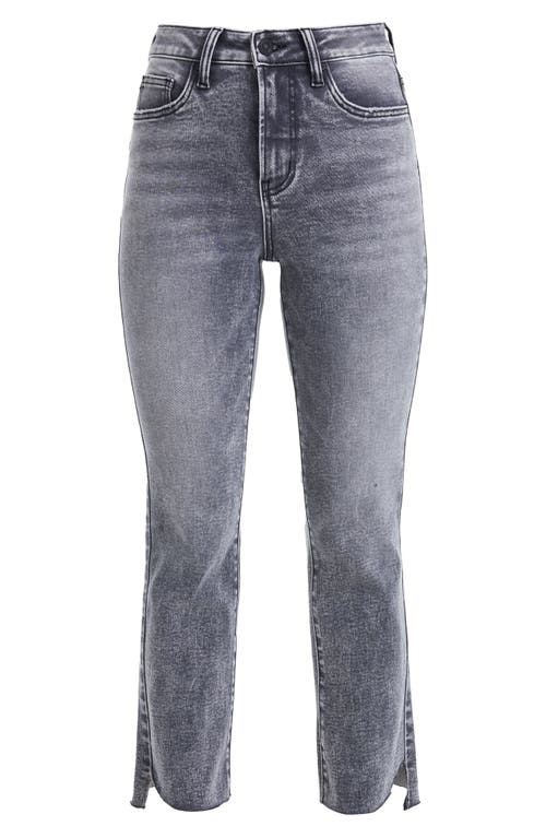 Bayeas Tulip Hem High Waist Crop Slim Straight Leg Jeans In Gray