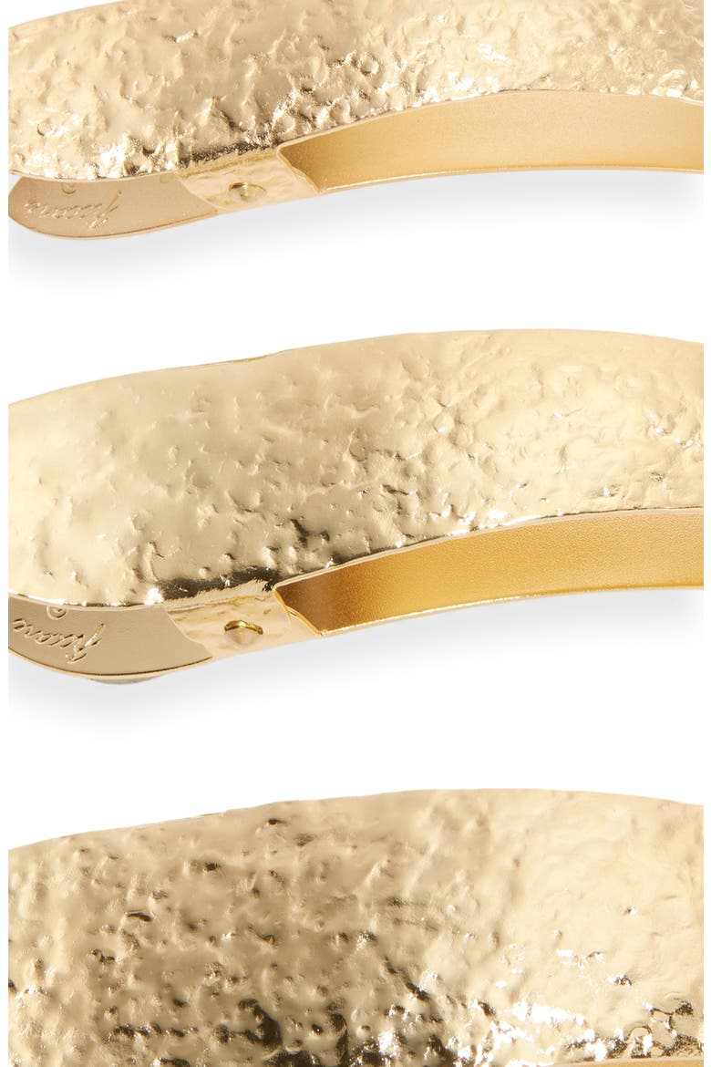 Maximas Leaf Hammered Hair Clip, Alternate, color, GOLD LEAF