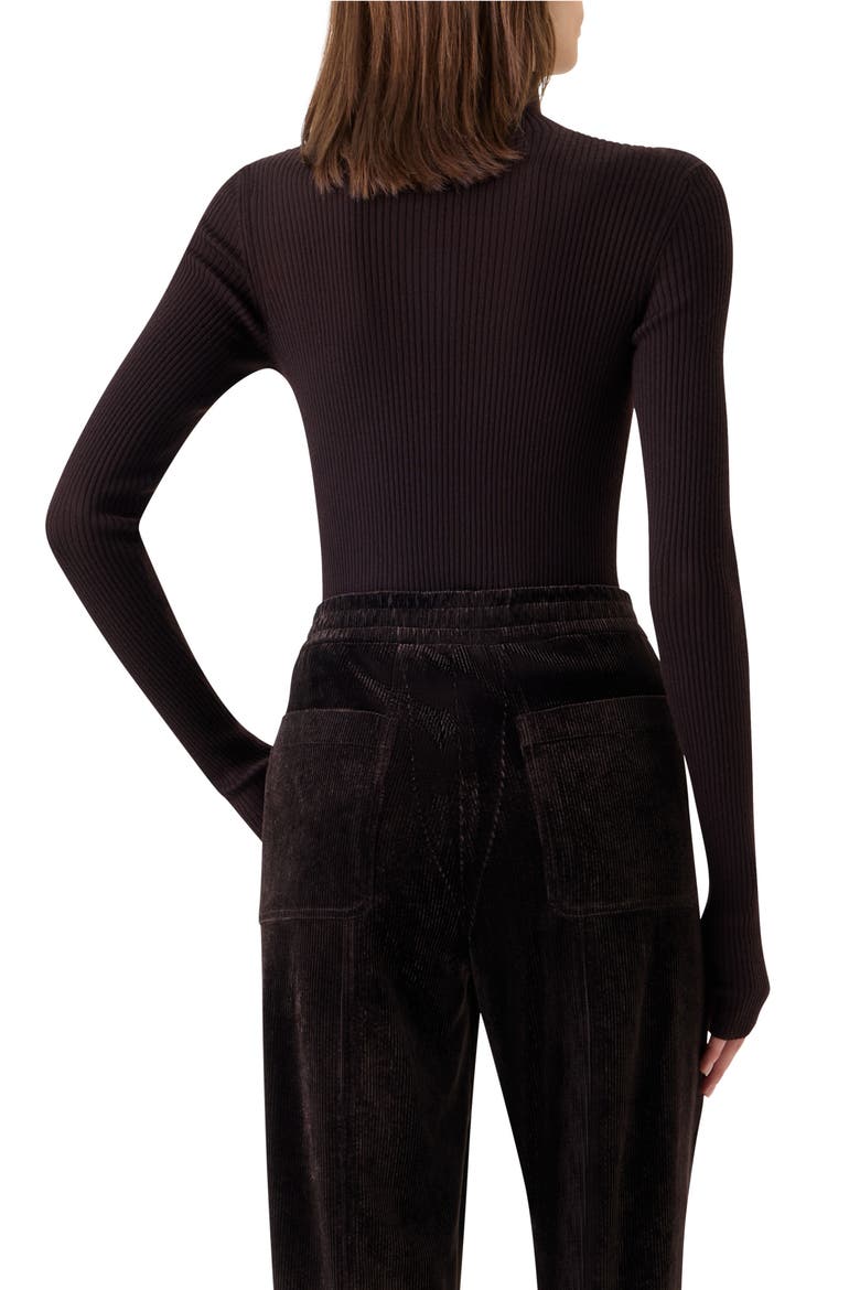 Cashmere & Silk Rib Funnel Neck Sweater, Alternate, color, COFFEE