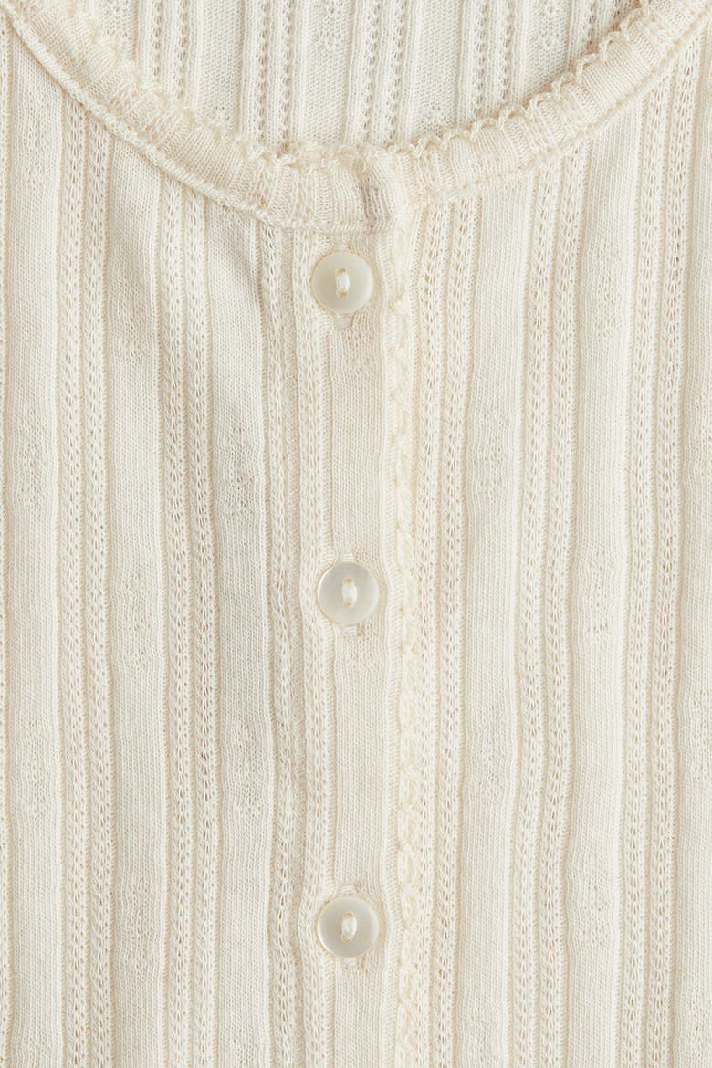Pointelle Jersey Vest Top, Alternate, color, Cream