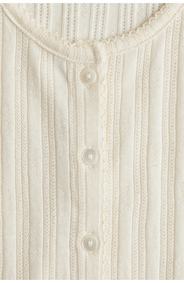 H&M Pointelle Jersey Vest Top, Alternate, color, Cream