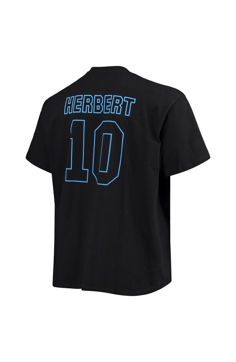FANATICS Men's Fanatics Branded Justin Herbert Black Los Angeles Chargers Big & Tall Color Pop Name & Number T-Shirt, Alternate, color, Black