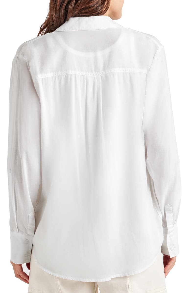 Splendid Reese Cotton Blend Button-Down Shirt, Alternate, color, White