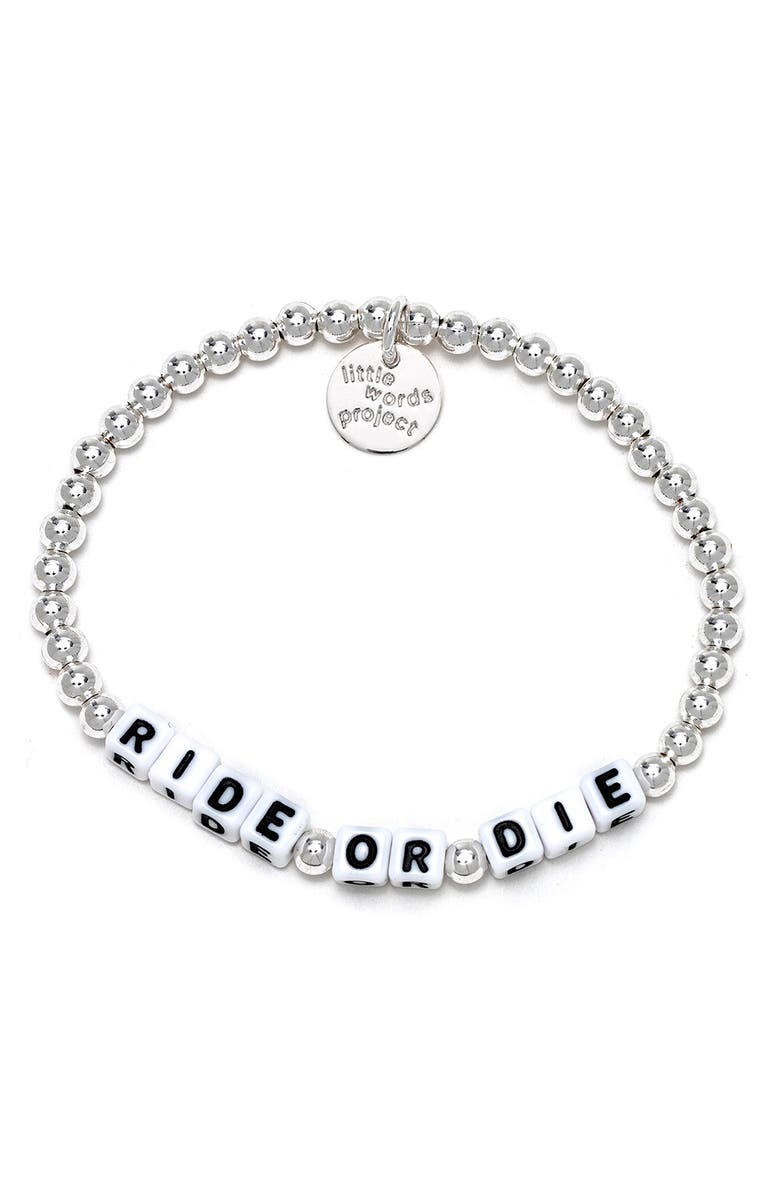 Little Words Project Ride or Die Beaded Stretch Bracelet, Main, color, 
