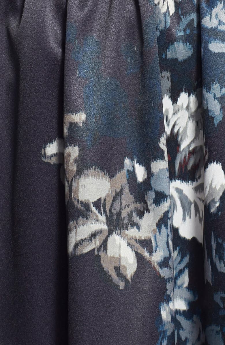 Ivy & Blu Print Satin Fit & Flare Dress, Alternate, color, 