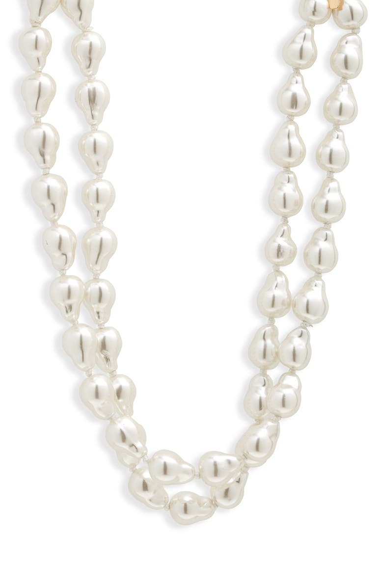 Lele Sadoughi Jackie Double Row Imitation Pearl Necklace, Main, color,