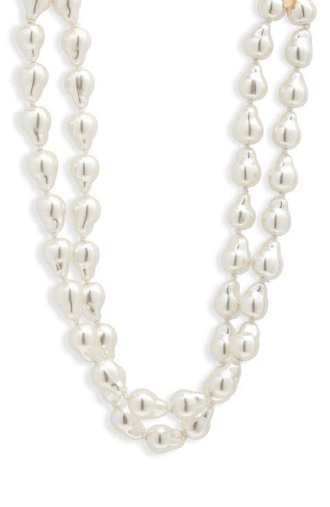 Jackie Double Row Imitation Pearl Necklace