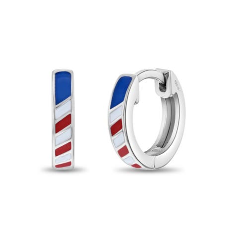 Patriotic Flag Hoop Earrings