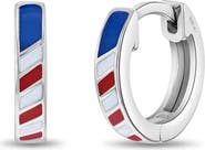 In Season Jewelry Patriotic Flag Hoop Earrings